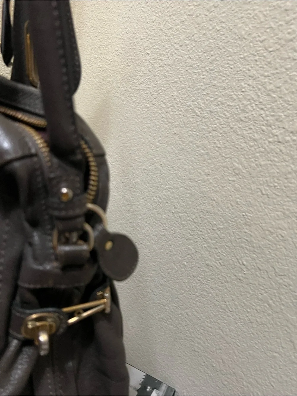 Chloe Brown Leather Satchel with Gold-Tone Hardware